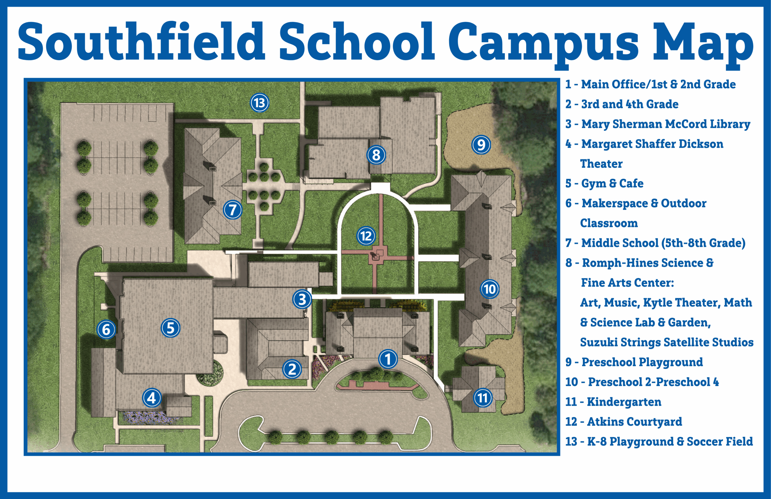 2025 Southfield School Campus Map